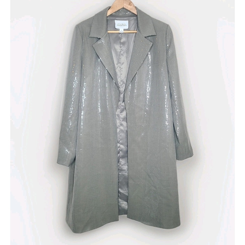 Anthropologie Mare Mare Jacket Gray Sequin Longline Preppy‎ Retro Boho Medium